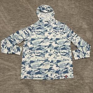 Magpul Shirt Mens XL Blue Camo Skulls Long Sleeve Hooded Brrr Sun Hoodie Fishing